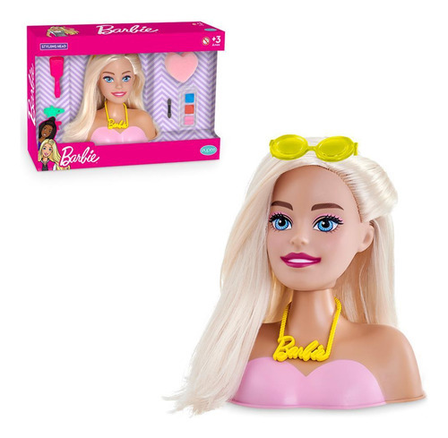 Brinquedo Barbie Styling Head Sparkle Acessórios Penteados
