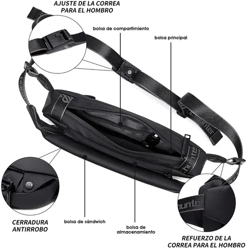 Bolso Mensajero Impermeable Cangurera Elegante Antirrobo