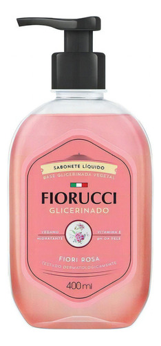 Sabonete Líquido Glicerinado Fiorucci 400ml Fiorucci Fiori Rosa