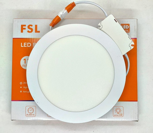 Panel Embutido Redondo 12w Luz Fria/luz Calida Fsl Estructura Amarillo
