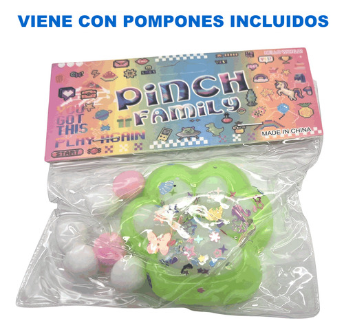 3 Squishy Mochi Gatito + Huella Peluda - Antiestres C/ Huella Con Brillitos