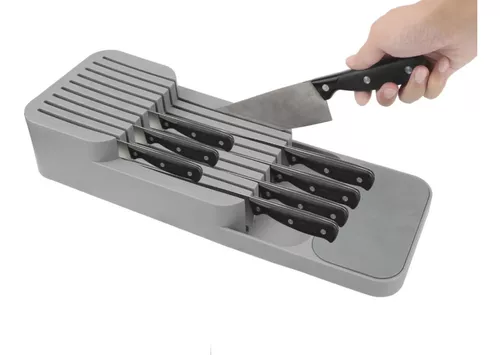 Faridabio Bloque de cuchillos en el cajón, organizador de cajones de  cuchillos de cocina, soporte para cuchillos de 2 niveles con capacidad para  11