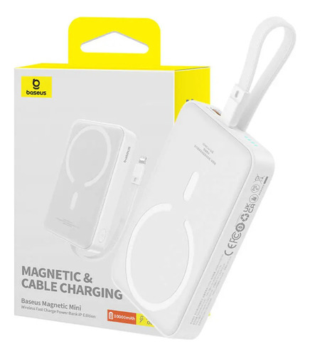 Cargador Inalambrico Magnetico Magsafe Baseus 10000 15w 20w Color Blanco