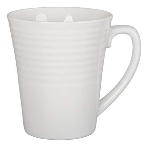 Bia Taza De Café Acanalada De Porcelana Blanca Cordon Bleu, 