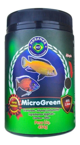 Ração Para Peixes Africanos Micro Green 1,5mm 454g Maramar
