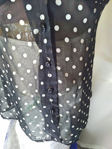 Blusa Transparente Botones Al Frente No Incluye Top Tch-med