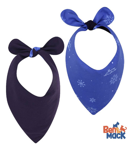 Set De 3 Pañuelos Para Perro Chico Navideño Doble Vista