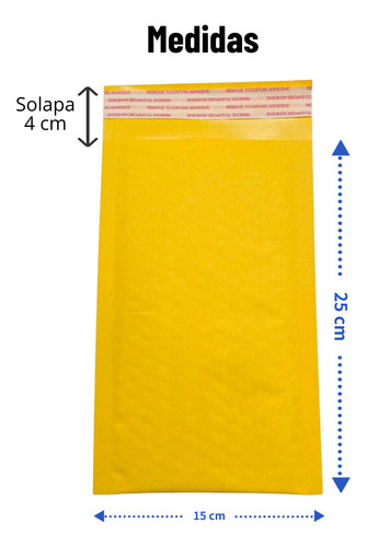 50 Sobres Burbuja Amarillo #3 Para Envíos 15x25cm
