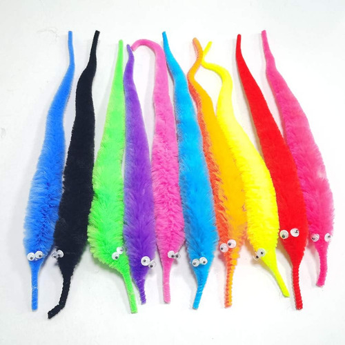 Gusanos Peludos En Hilo, 8 Colores, Para Niños Y Gatos