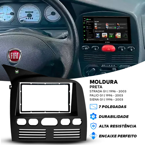 Kit Multimídia Android Carplay 7 Pol Palio/siena/strada G1