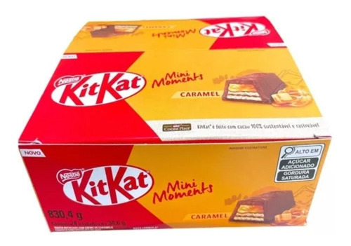 Chocolate Kit Kat Recheio Caramelo Nestlé Caixa Display