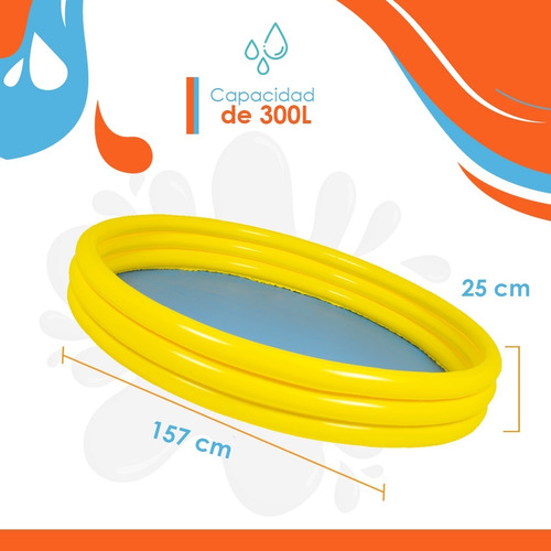 Alberca Circular Inflable Sunclub 3 Aros 157cmx25cm