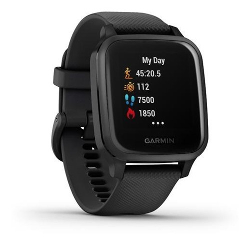 Imagen 2 de 5 de Smartwatch Garmin Venu Venu Sq - Music Edition 1.3" caja 40mm de polímero reforzado con fibra black, malla black de silicona y bisel slate de aluminio anodizado