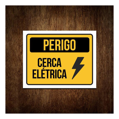 Placa Advertência: Perigo Cerca Elétrica - Plástico (36x46)