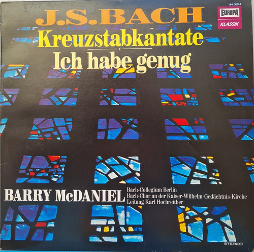 Vinilo Bach Kreuzstabkantate Barry Mcdaniel Imp Aleman 1975