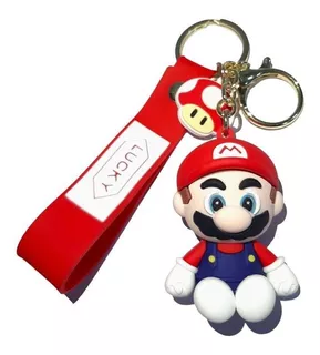 Llavero De Personajes Goma Super Mario Game Bross + Premium