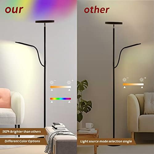 Lámpara De Pie Rgb, Led Moderno Giratorio Con Lámpara De Pie
