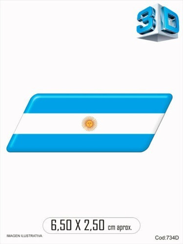 Calco Bandera Argentina Auto Resinada Dome Accesorio