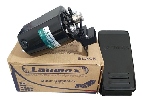 Motor Lanmax P/ Máquina Costura Elgin Singer 110v - Preto