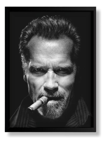 Pôster Quadro Arnold Schwarzenegger Fumando Charuto A3