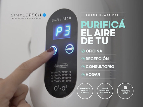 Ozonizador + Purificador Aire 100mg/h Ideal Ambientes
