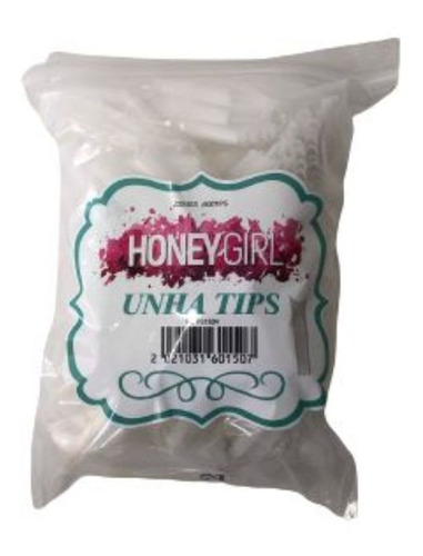 Unha Tips Curvatura C Natural Honey Girl Caixa Com 500 Un