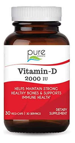 Pure Essence Labs Vitamina D 2000 Ui 30 Cápsulas Orgánicas