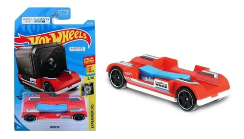 Hot Wheels Zoom In Roja Año 2019 Funciona Con Gopro  C46