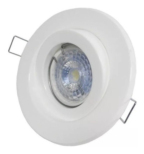 Spot Movil Pvc Dicroica Completo Blanco Con Lampara Dicro Led 4w Osram Luz Fria / Calida 220v Gu10