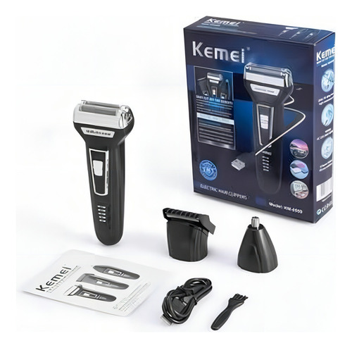 Aparador Barbeador Kemei 3 In1 Km 6558 Recarregável 127/220V