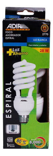 Foco Ahorrador 28w Fria Adir 1 Pza Color de la luz Blanco neutro