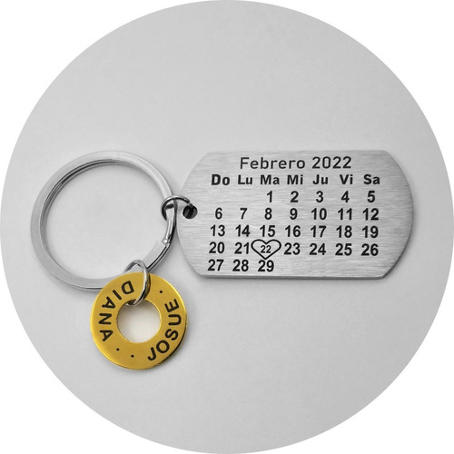 Llavero Personalizado Dije Con Texto, Calendario, Spotify