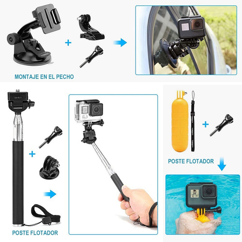 Imagen 5 de 9 de Kit De Accesorios 80 En 1 Para Gopro Hero 9/8/7/6/5/4/sjcam