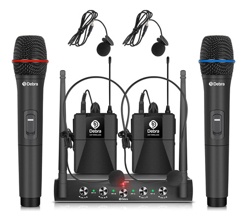 Debra Audio Pro Uhf Microphone System Inalambrico De 4...