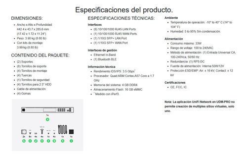 Unifi Dream Machine Pro UDM-Pro Plateado Ubiquiti