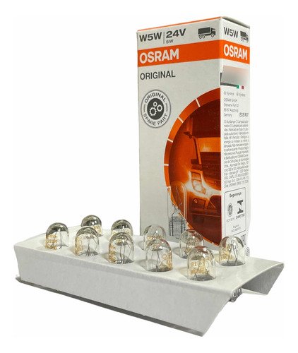 Caja 10x Foco Halógeno Industria Camiones Osram 24v 2845 W5w