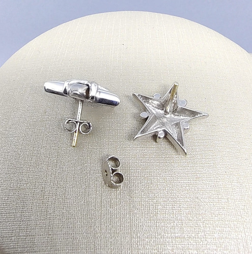 Par De Brincos Ouro 18k 750, Ródio Com Diamantes 5,8g (Usado)