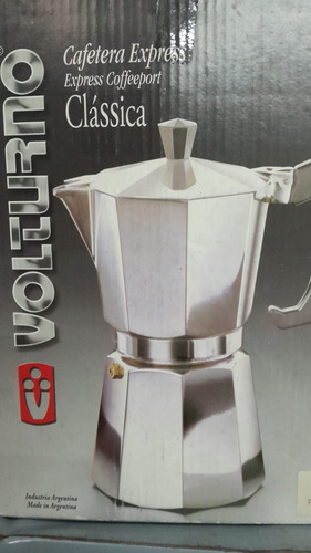 Volturno Moka Clasica Aluminio 9 Pocillos Cafetera Italiana