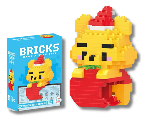 Mini Bloco De Montar Desenho Animado Bricks Com 207 Peças