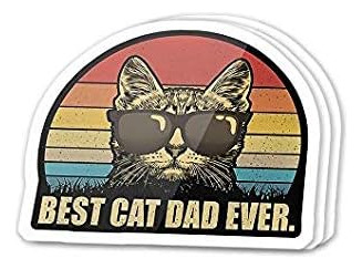 Best Cat Dad Ever Vintage Design  Adhesivo Gráfico  Auto, 