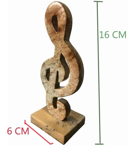 Clave De Sol Em Pedra Sabão Perfeita 10 Cm Cor envernizada