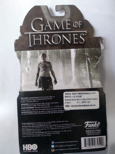 White Walker Juego De Tronos Funko Game Of Thrones (Usado)