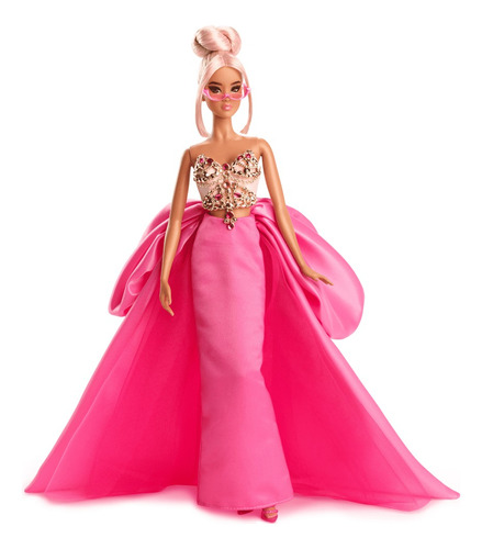 Coleção de bonecas Barbie Signature, vestido rosa, joias rosa