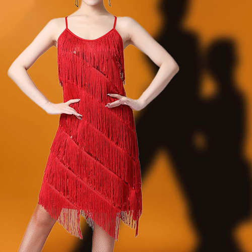 Vestido Con Flecos Y Flecos Para Mujer Vestidos Con Solapa