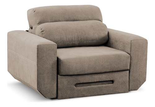 Sillón Sofa Cama 1 Cuerpo Reclinable Moderno - Verona Tierra Diseño De La Tela Pana