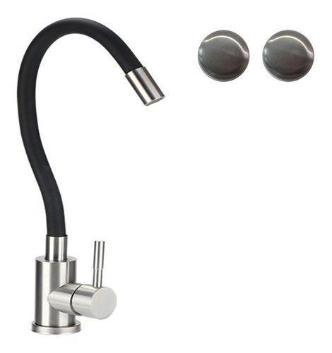 Monomando Mezcladora Grifo Cocina Flexible Inox Negra Lujo