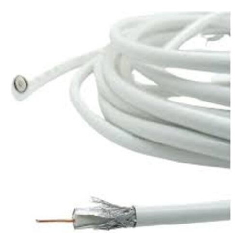 Cable Coaxial Rg6 (20 Metros) Blanco, Inter, Simple Y Fta.