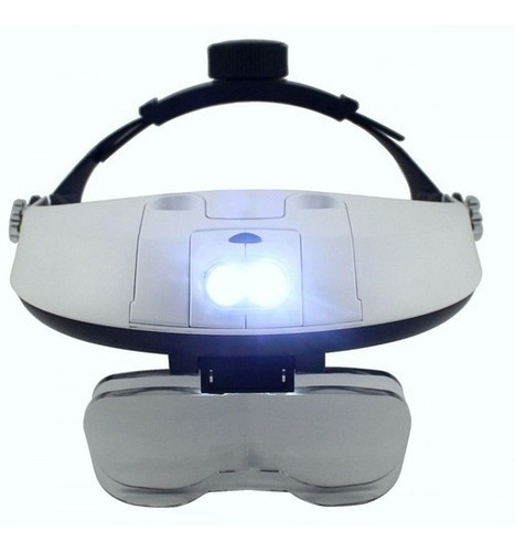 Lupa De Cabeça Profissional 2 Super Leds + 5 Lentes Estética