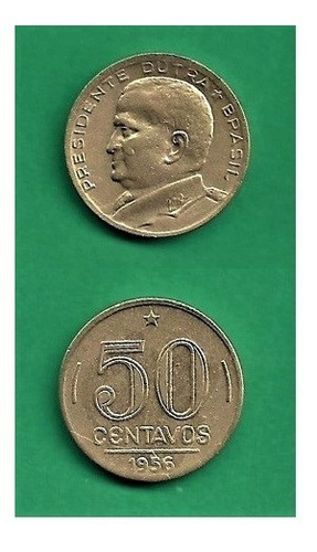 Grr-moneda De Brasil 50 Centavos 1956 - Presidente Dutra