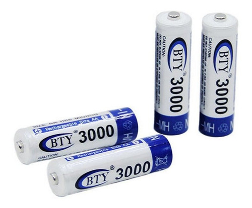 Pack 4 Baterías Recargable Aa Bty 3000mah 1.2volts